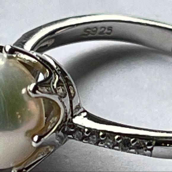 Womens 925S White Cultured Freshwater Pearl Adjustable Ring Engagement Design - Picture 10 of 15